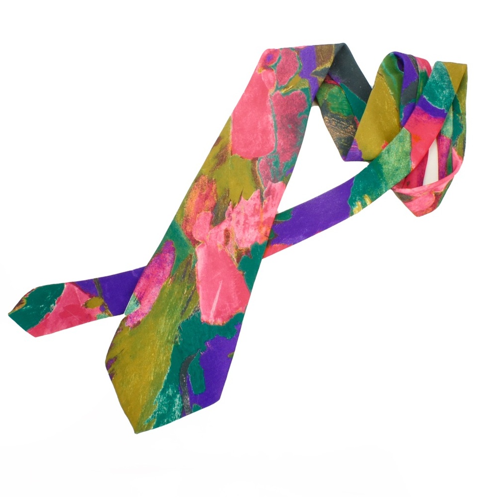 Vintage Paco Rabbanne Paris Abstract Bold Art Multicolour Silk Tie